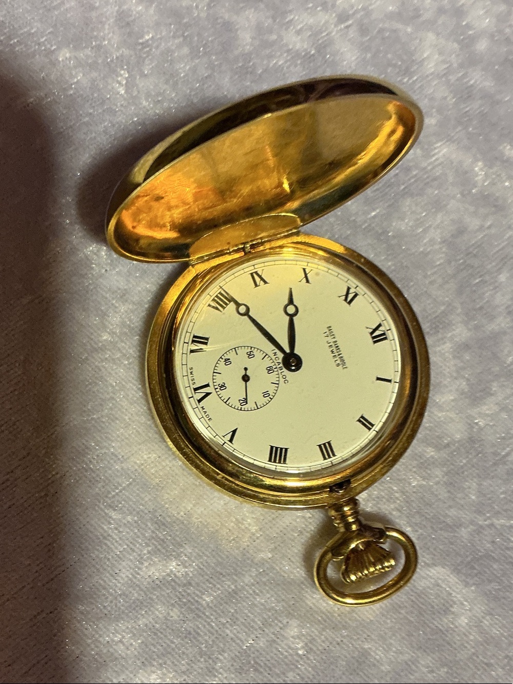 Gold - toned Pocket Watch with Roman Dial
